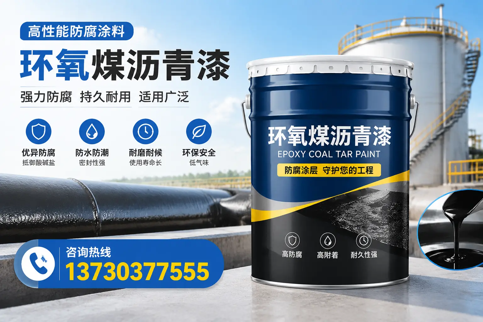 环氧煤沥青漆的耐久性分析，适合润州的使用场景